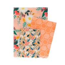 Load image into Gallery viewer, Pink Floral - Beeswax Wraps Bundle (Set of 3)
