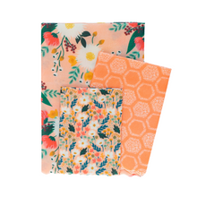 Load image into Gallery viewer, Pink Floral - Beeswax Wraps Bundle (Set of 3)